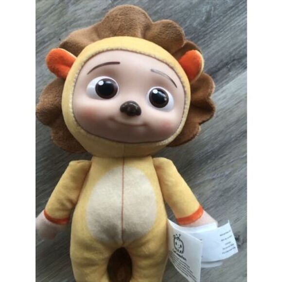 Cocomelon JJ LION Cat 8" Yellow Plush Doll Soft Toy w/ Plastic Face - Picture 3 of 7